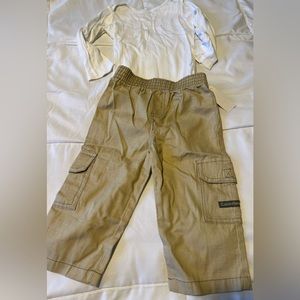 Calvin Klein boys cotton pants NWT NEW and Carters long sleeve onesie used